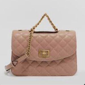 Charles & Keith Quilted Pink Blush Crossbody Bag